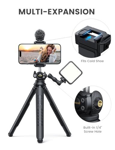 Lamicall Tripod for iPhone with Wireless Remote 8-Strand Aluminum Core - style: NEW Upgraded - Silicone for iPhone