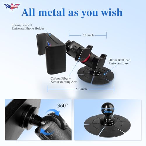 2026 Upgraded Car Phone Mount, 780° Adjustable Magnetic Anti-Slip Mat-Black - size: Mat-Black