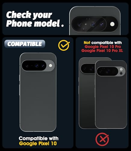 Orzero (5 Pack) Camera Lens Protector for Google Pixel 10, Protector de Cámera Tempered Glass 9H Precise Camera Cutouts Anti-Scratch Does Not Affect Night Shots and Flash - size: Google Pixel 10