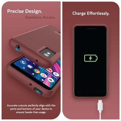 TUDIA LinnGrip Compatible with BLU Studio Mini (2023) Phone Case, [Enhanced Grip] Ultra Slim Fit Shockproof Matte TPU Soft Protective Phone Case Cover (Burgundy) - color: Burgundy