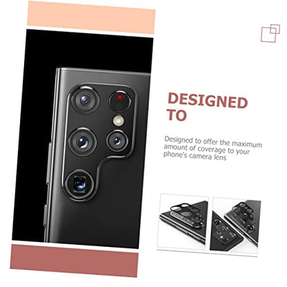 Mipcase 4pcs Scratch Camera Lens Protectors for Metal Rear Lens Cover Easy Installation Bubble Screen Film