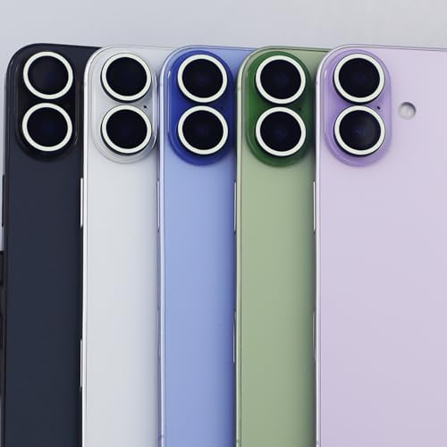 Luminous Camera Lens Protector for iPhone 17 Metal Ring Tempered Glass Glow in The Dark Lens Cover (2PCS) (White, for iPhone 17) - color: White