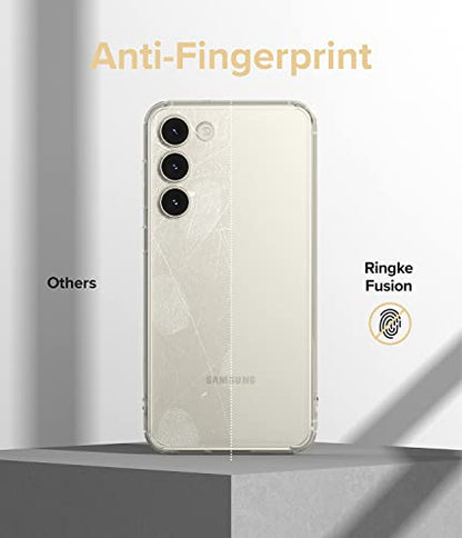 Ringke for Samsung Galaxy S23 Case [Fusion Matte Clear] | Oil & Dirt Resistant, Anti-Fingerprint Technology Prevents Oily Smudges, Frosted Coating Feels Velvety Soft - size: Galaxy S23