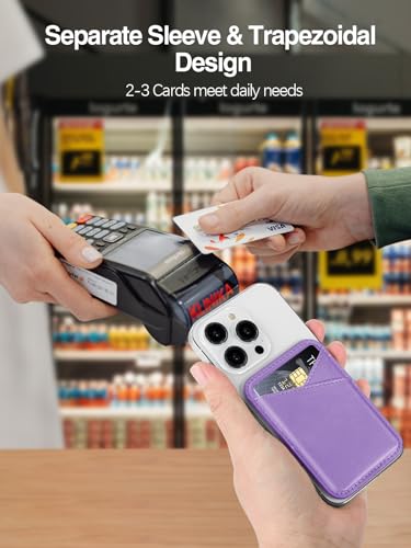 Miroddi for MagSafe Wallet, Ultra-Thin Magnetic Wallet with 2 Card Slots | RFID Blocking, No More Falling, Strongest Magnetic Card Holder for iPhone 17/16/15/14/13/12 Series & Pixel 10 Series, Purple - color: Purple