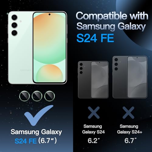 JETech Camera Lens Protector for Samsung Galaxy S24 FE, Mint Green, 1 Set - color: Mint Green