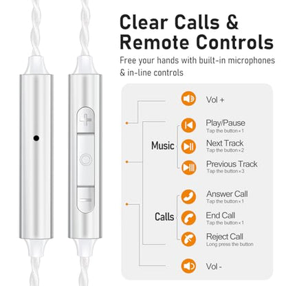 Audiovance Vibes 202ML HiFi Wired Earbuds for iPhone 14/13/12/11/X, Pro Max - color: 2-Clear