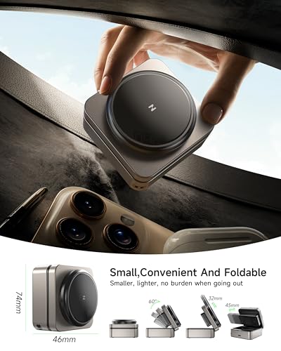 ZEEHOO 3-in-1 Foldable Magnetic Wireless Charging Station, 15W Travel Charger Stand Dock Wireless Charger for iPhone 17/16/15/14/13/12 Series, Apple Watch, AirPods (30W Adapter Included) - color: Gold