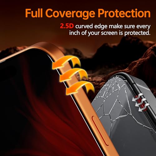 Privacy Screen Protector for iPhone 16 Pro Max 2 Pack 6.9 inch - color: for iPhone 16 Pro Max (Red)