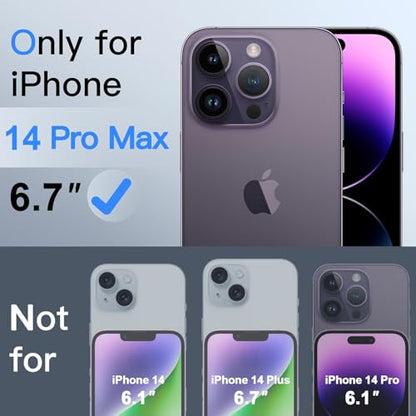 6-in-1 Privacy Screen Protector for iPhone 14 Pro Max 6.7 Inch, with 3 Pack Camera Lens Protector, 28 Ant-SpyTempered Glass, 9H Hardness, Support Face ID, Case Friendly, Bubble Free & Easy Install