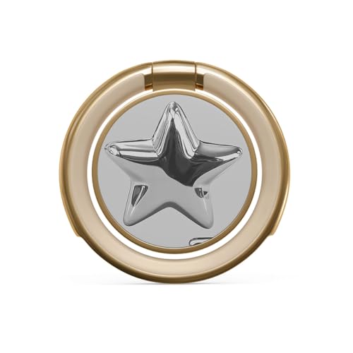 BURGA Cell Phone Ring, Holder Grip and Stand - Finger Phone Grip for Back of Smartphone Case, Kickstand 360 Rotation, Universal Ring for iPhone Samsung Galaxy Huawei Google Pixel, Stylish Accessories - color: HotShot, style: Gold