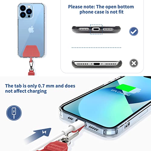 CACOE Phone Lanyard 2 Pcs-1 Pcs Adjustable Neck Strap,1 Pcs Wrist Strap,4 Pads,Universal Crossbody Multifuctional Cell Phone Lanyards Compatible with Most Smartphones(Red) - color: Red