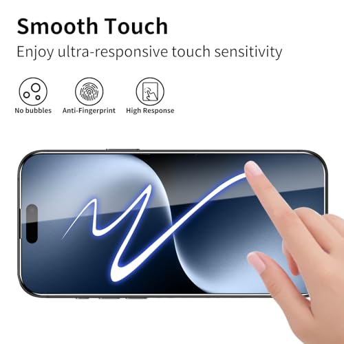 Screen Protector for iPhone 17 Pro, 3 Pack Tempered Glass Film with 3 Pack Camera Lens Protector, 9H Hardness, HD Clear, Scratch Resistant, Case Friendly, Easy Install - size: iPhone 17 Pro