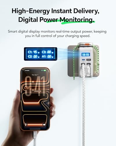 5-in-1 67W Retractable USB-C Wall Charger, for Apple Watch & iPhone & iPad