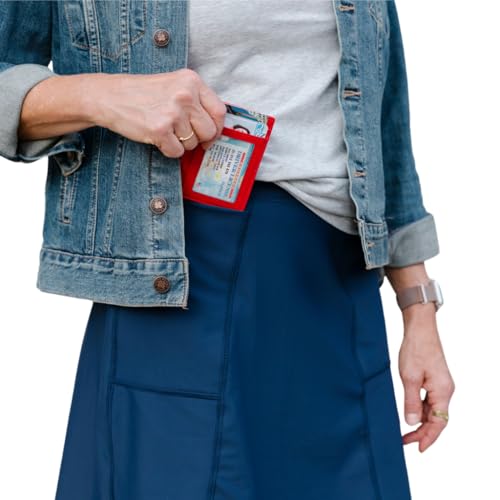 BANDI Pocketed Skirt - Women's Everyday Skirt with Pockets, UPF 50, 4-Way Stretch, Lightweight, Wrinkle-Free – Made in USA - color: Navy, size: X-Large