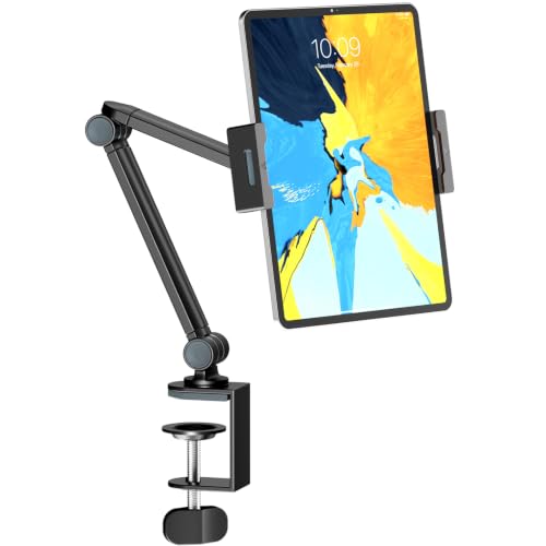 Tablet Stand Holder with 360° Rotation,Adjustable Arm Clamp for 4.7”-12.9"