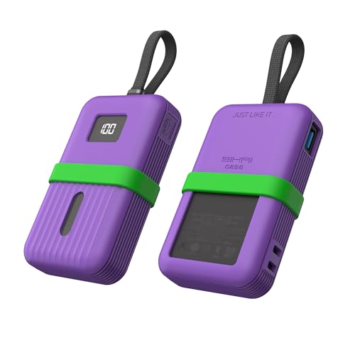 Silicone Case for Anker Zolo Power Bank (10,000mAh 30W) A1680/A1688 Protective Cover with Lanyard Slot, Drop-Proof Dust-Proof Precise Cutouts for Daily Use & Travel (Purple) - color: Purple