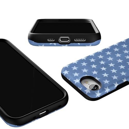 Casely iPhone 16e Case | Coastal Blues | Denim Stars | Bold Protective Design | Compatible with MagSafe - color: Coastal Blues | Denim Stars