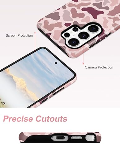 Magnetic Camo Phone Case for Samsung Galaxy A16 5G, Pink | Compatible with MagSafe, Cute Cool Camouflage Aesthetic, TPU and PC Shockproof Protective Phone Cover for Women Girls - color: Pink Camo
