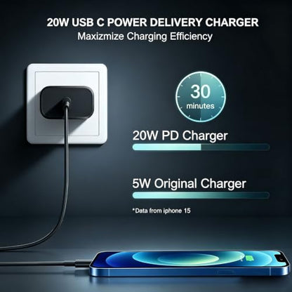 i Phone 17 Charger Fast Charging,USB c Charger,wall Charger with 6ft Cables (White and Black, 4ft and 6ft) - color: White and Black, size: 4ft and 6ft