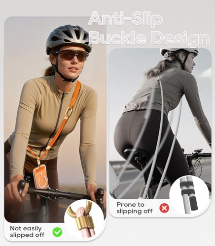 Phone Lanyard Crossbody with Phone Tabs, Adjustable Cellphone Lanyard with Skin-Friendly Neckband and Metal Carabiner - color: Orange