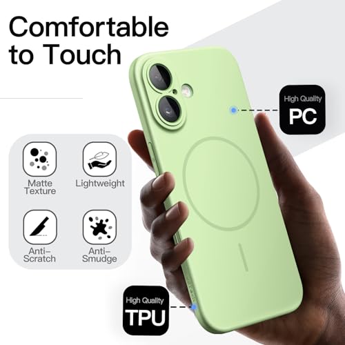 JETech Magnetic Slim Case for iPhone 17, Sage - color: Sage, size: iPhone 17