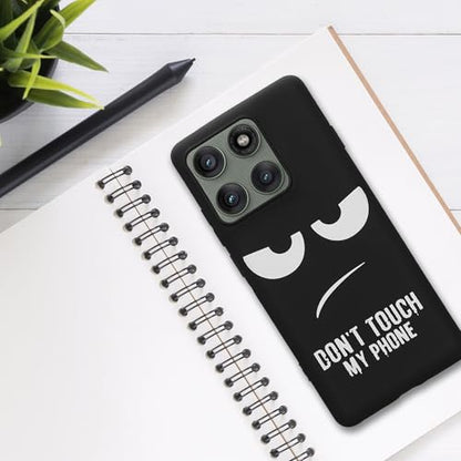 kwmobile TPU Silicone Case Compatible with Motorola Edge 60 Pro - Case Soft Cover - Don't Touch My Phone White/Black - size: Edge 60 Pro