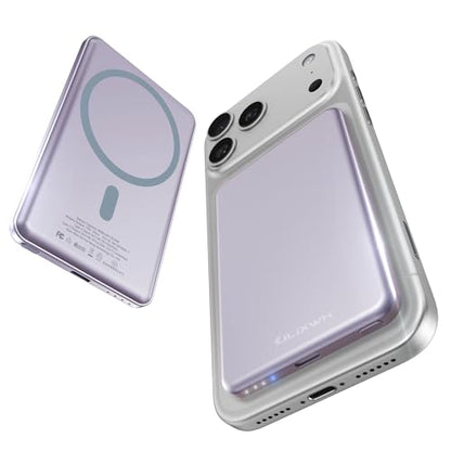 [0.3" Ultra Slim] [Alloy-Made] ULiXWH for Magsafe Portable Charger iPhone - color: Purple
