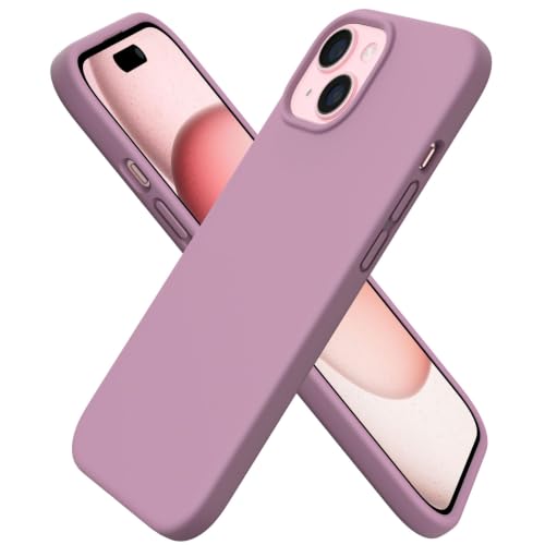 ORNARTO Compatible with iPhone 15 Case 6.1, Slim Liquid Silicone 3 Layers Full Covered Soft Gel Rubber Phone Case, Anti-Scratch Shockproof Protective Cover 6.1 Inch, Lilac Purple - color: Lilac Purple