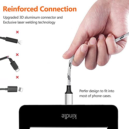 Multi Charger Cable, 6ft 2Pack Braided Multi USB Cable 3 in 1 Charging Cord