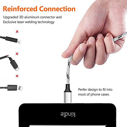 Multi Charger Cable, 6ft 2Pack Braided Multi USB Cable 3 in 1 Charging Cord