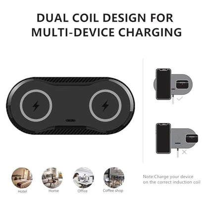 40W Wireless Charging Pad, Dual 20W Fast Wireless Charging Mat for Samsung Galaxy S25,S24,S23/Note 20/10/Buds,15W Wireless Charger Station for iPhone 17 16 15 14 13 8/SE/X/XS (Black) - color: Black