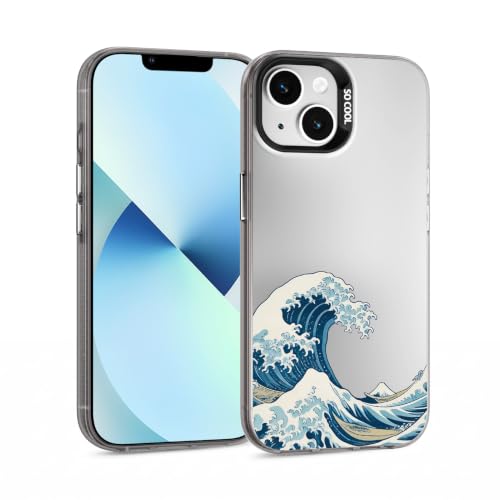 for iPhone 13 Case, TPU, Drop Protection, Waves | Matte Silver Back, Shockproof, Fade-resistant, Anti-yellow, Lens Protection, Precise Cutout, Slim grip, Waves - color: Waves, size: iPhone 13