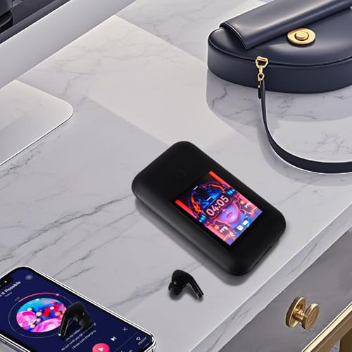 Wireless Earbuds Bluetooth 5.3 Headphones,Long Playtime Ear Buds with Mic Waterproof in Ear Earphones Charging Case with Multi Functions LED Full Color Touch Screen for Android iOS Phones Sport,black - color: Black