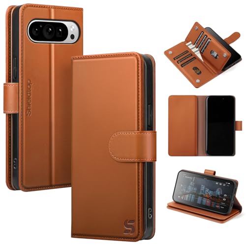 Shieldtop Compatible with Google Pixel 10 Pro XL Wallet Case with Card Holder,Women Men RFID Blocking PU Leather Phone Case Flip Shockproof TPU Protective Cover Kickstand Credit Card Slots,Light Brown - color: Light Brown, size: Pixel 10 Pro XL - 6.8"