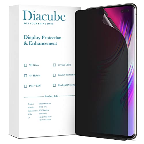 [2 Pack Privacy Screen Protector for Galaxy S10 5G, Full Glue Anti-Spy PET EPU Hybrid Screen Protector, Fingerprint Compatible, Self-Healing, Easy Installation with Alignment Tool - size: Galaxy S10 5G