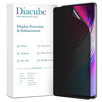 [2 Pack Privacy Screen Protector for Galaxy S10 5G, Full Glue Anti-Spy PET EPU Hybrid Screen Protector, Fingerprint Compatible, Self-Healing, Easy Installation with Alignment Tool - size: Galaxy S10 5G