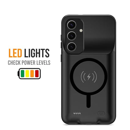 Battery Case for Galaxy A16/A17, [10000mAh] Slim Rechargeable Smart Extended Charging Case Compatible with Galaxy A16/A17(6.7 inch) Backup Power Battery Pack Charger Cover-Black - size: Galaxy A16/A17