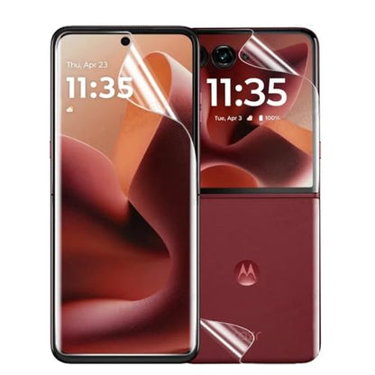 3pcs Dust-Proof Hydrogel film for Motorola Razr+ 2025 6.9" Soft TPU Screen Protector HD Clear Gel film Fingerprint-unlocked Ultra-thin Automatic Repair