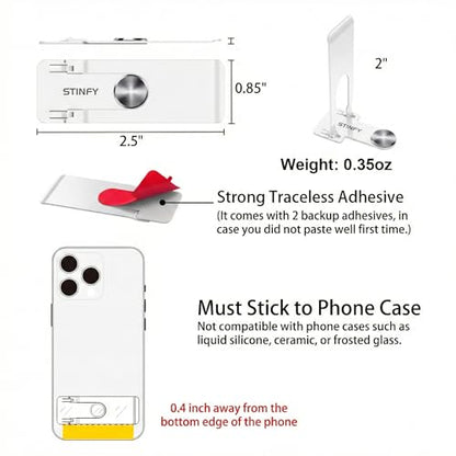 Phone Slim Stand Thin Kickstand for iPhone Phone Case White 1-Pack - color: White