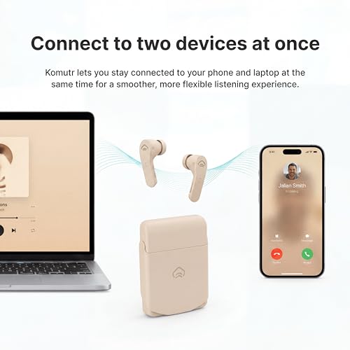 Magnetic Wireless Earbuds, Sticks to MagSafe iPhone, Warm Cream - color: Warm Cream