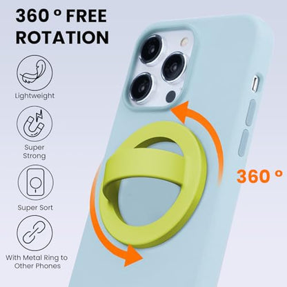 Magnetic Silicone Phone Grip Ring Holder Compatible with MagSafe Phone Case - color: Mustard Green