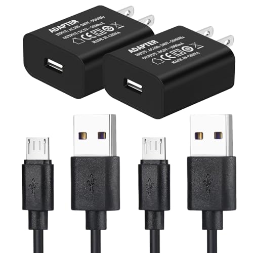 Micro USB Charger for Old Samsung S7 Edge 5V 1A USB Charging Block Micro-USB Cable 6FT Compatible Samsung Galaxy S7 Mini S6 Edge Plus S5 S4 S3 S2 S F Note 5 4 3 2 N7000 N7100 A7 A6 A6+ A5 A3 J7 J5 J3 - color: 2 × (5v1a black+micro usb cable)