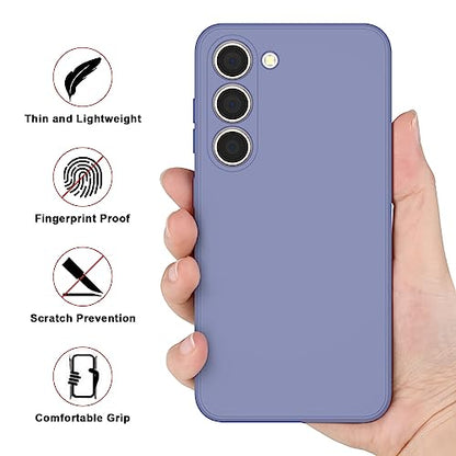 Vanjua Case for Samsung Galaxy S23 (Only), Stylish Liquid Silicone Slim Full-Body Protective Cover Compatible with Samsung Galaxy S23 5G 6.1 Inch Phone Case (Lavender Gray) - color: Lavender Gray
