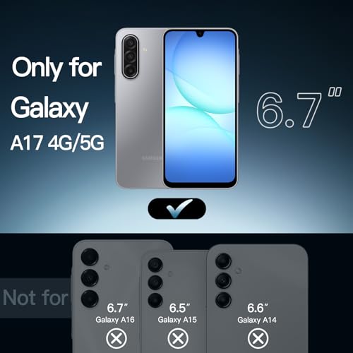 JETech Case for Samsung Galaxy A17, Anti-Yellowing, Clear | Shockproof Protection, Scratch Resistant Hard PC Back, Durable Transparent TPU Bumper - color: Clear, size: Galaxy A17