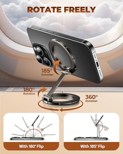 UBeesize Magsafe Phone Ring Stand, Portable Magnetic Phone Grip and Double Side Holder for Desk, Travel, Kitchen, Gym, Kickstand for iPhone 17/16/15/14/13/12 Series Case All Phones