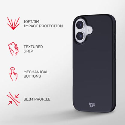 Tech21 EvoLite Case for iPhone 17 – Black | Slim Protective Case | Impact Protection | Wireless Charging Compatible - color: Black, size: iPhone 17