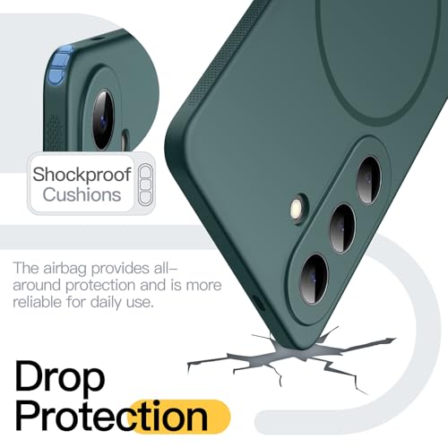 JETech Slim Magnetic Case for Samsung Galaxy S26, Anti-Slip, Midnight Green | Compatible with MagSafe, Full Camera Lens Protection, Soft TPU Cover, Shockproof - color: Midnight Green, size: Galaxy S26
