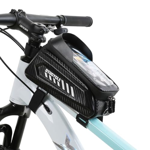 Bike Phone Bag, Waterproof, Top Tube Pouch, Touchscreen, Fits 6.5" Phone | Bike Phone Bag, Waterproof, Top Tube Pouch, Touchscreen window, Fits 6.5" Phone - color: 1.5L Black