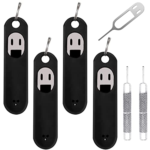 6 Pack SIM Card Removal Tool, Sim Card Tray Opening Tool Eject Pins Needle Opener Ejector Compatible with All iPhone Apple iPad HTC Samsung Galaxy Cell Phone Smartphone Watchchain Link Remover, Black - color: Black
