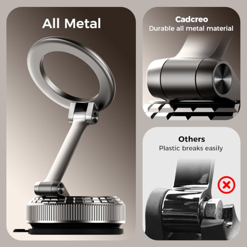 Metal Magnetic Car Phone Holder for Magsafe Phone, Dark Gray - color: Dark Gray